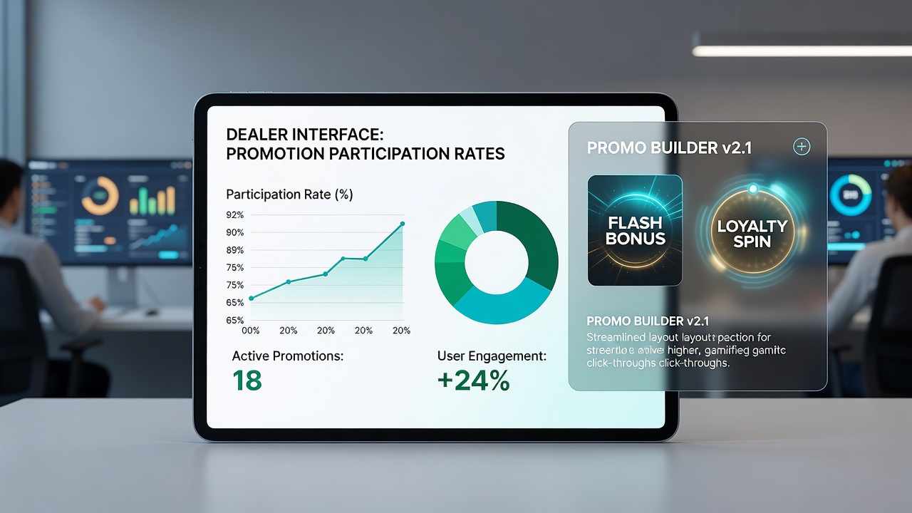 Close-up of mobile casino promotion dashboard with dealer chat and bonus activation options