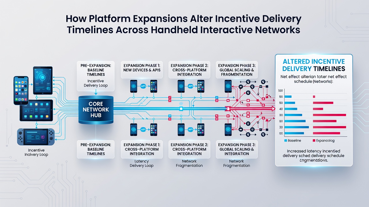 Data synchronization process across expanded handheld gaming networks with timeline indicators